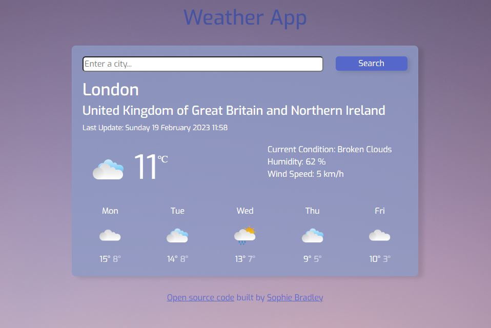 react weather project